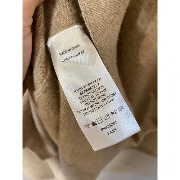 Quince 100% Cashmere Oversized Cardigan Beige Longline Sweater M Pockets Duster - Picture 4 of 4